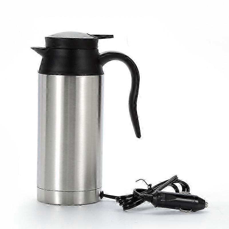 Travel Kettle, 750ml 12v Kettle Portable Electric Car Kettle, Stainless Steel Car Coffee Mug With Cigarette Lighter Charger, Kettle Pot Heated Water C