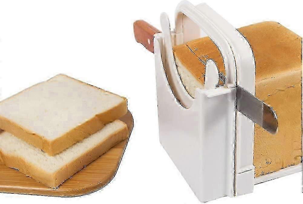 2025 Bread Slicer, Bread Slicers for Homemade Bread, Adjustable Sandwich Maker Loaf Cutter Machine Foldable Toast Slicer Handed Bread Slicer with Cutt