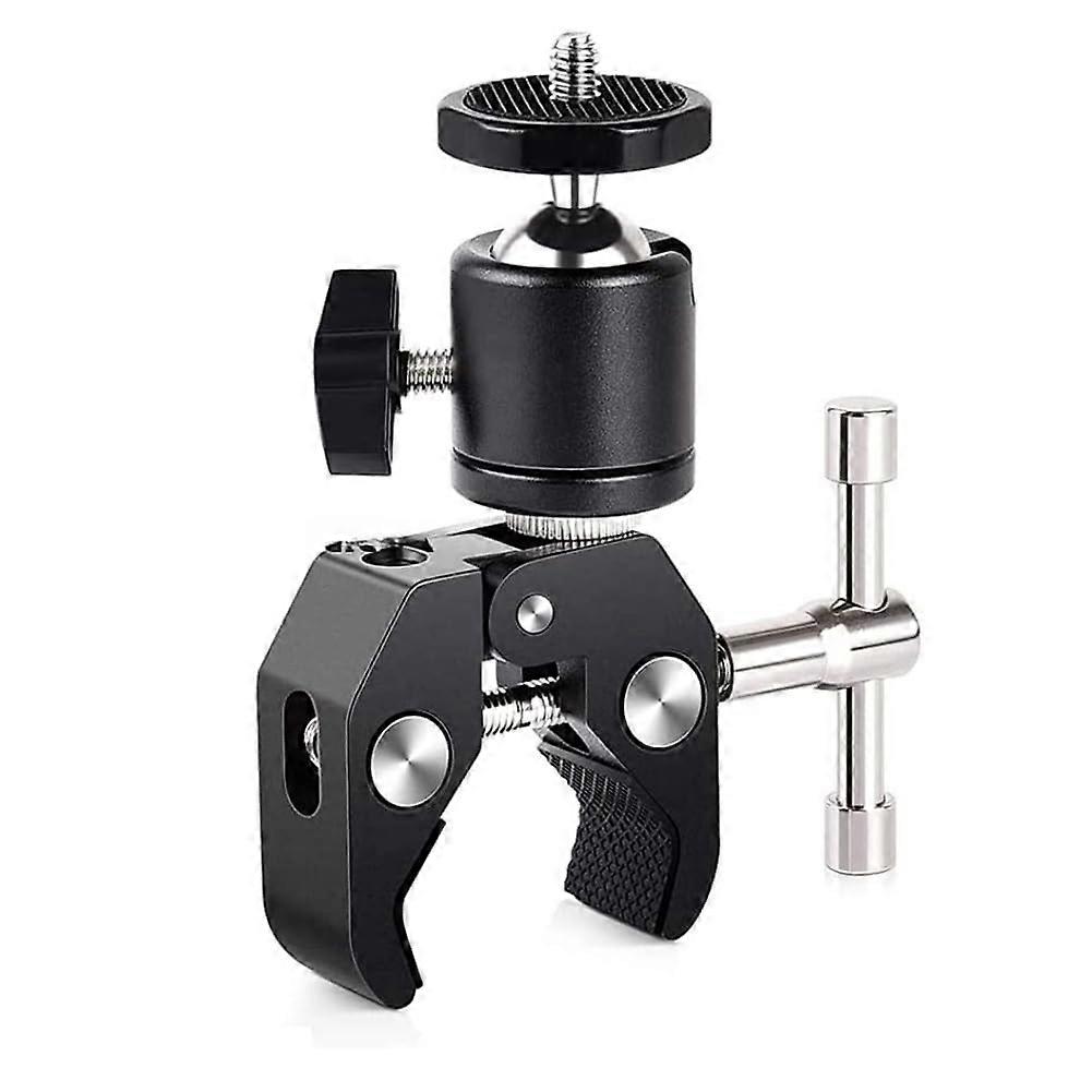 Super clamp with 360° mini ball head, quick release, tripod mount, 1/4 screw clamp for DSLR camera