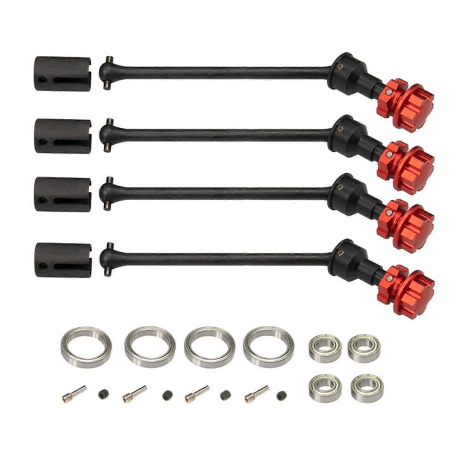 RC Drive Shaft for Traxxas 1/10 Maxx WideMaxx, Metal, CVD with Bevel Gear, 4Pcs (Red)