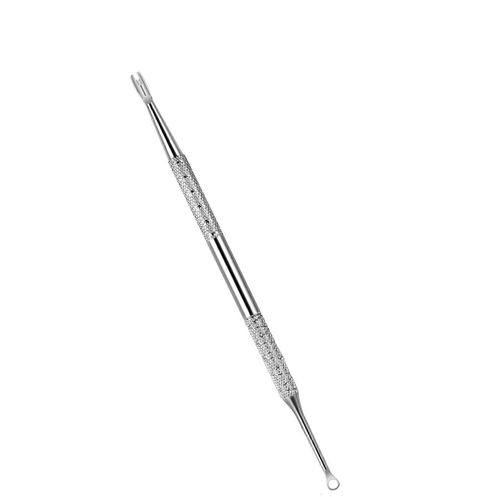 Grattoir à cuticules à double tête Poussoir à ongles en acier inoxydable Vernissants à ongles Dissolvant Outils de manucure Cercle en forme de nettoyant pour ongles couleur primaire