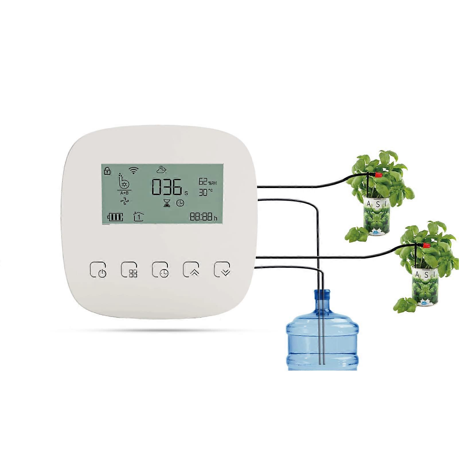 Automatic Watering System Smart WiFi Dual Pump Device with Voice Control Programmable Timer USB Rechargeable Battery