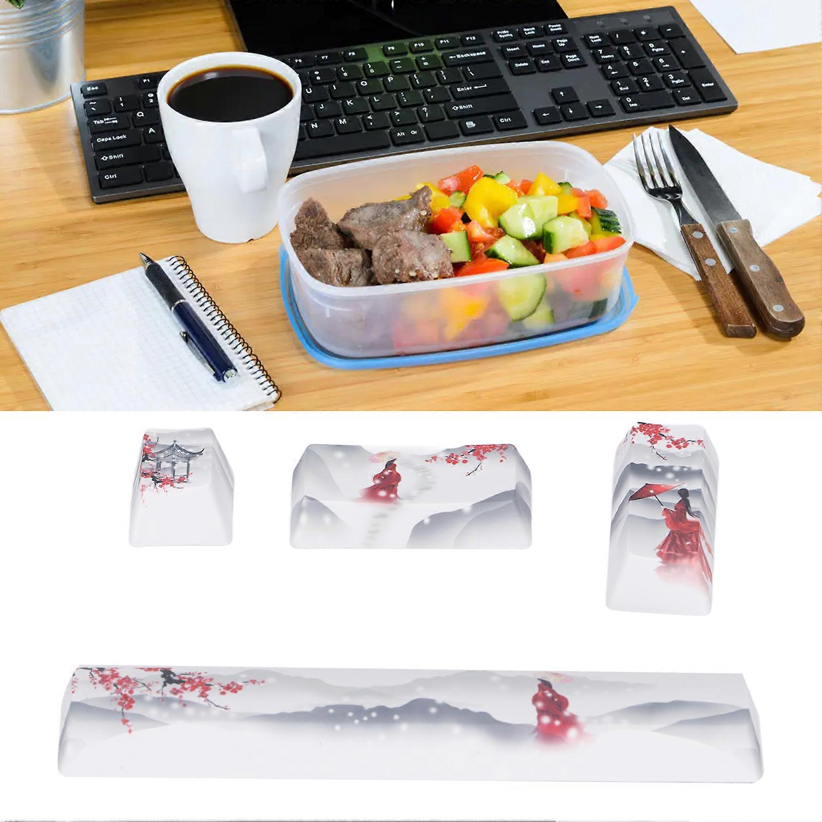 4 Keys Ice Capped Mountain Snow Girl PBT Keycaps for Keyboard