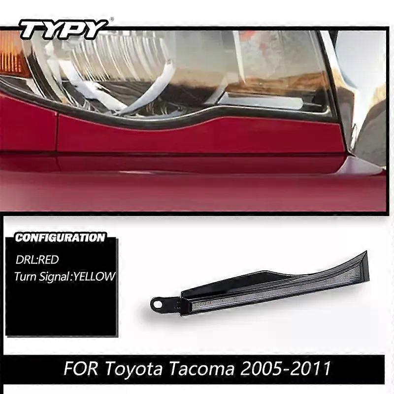 Apply LED Side Marker Light w/ Sequential Turn Signal Lamp for Toyota Tacoma 2005-2011 Dynamic DRL Front Bumper Grille Headlight Trim