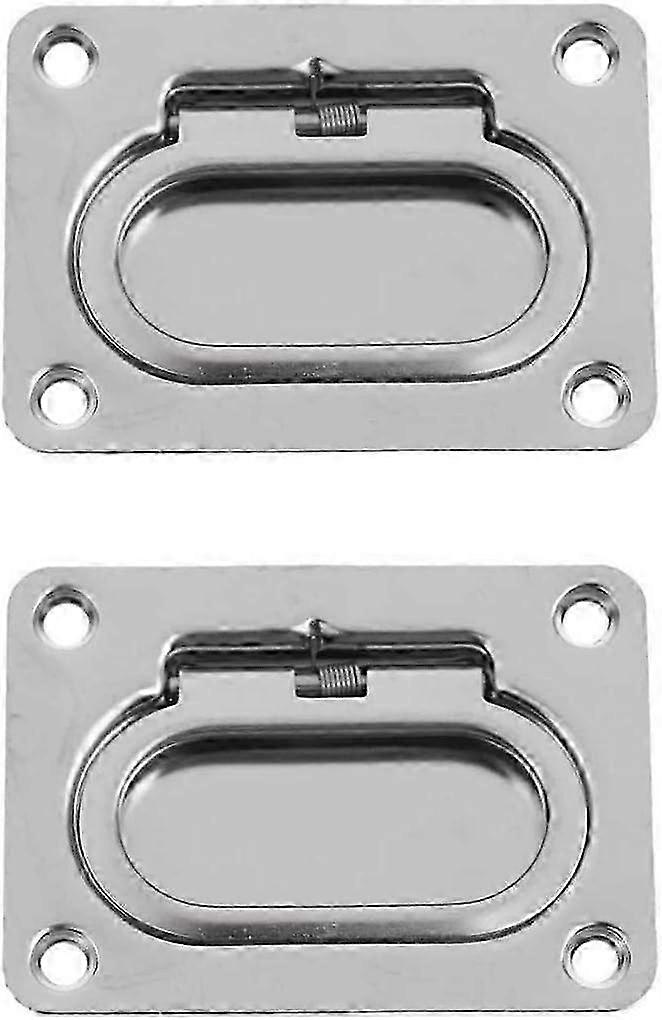 2Pcs Flush Mount Boat Hatch Latch Steel Pull Handle Boat Hatch Handle Marine Handle,for Marine Yacht Boat Cabinet Locker