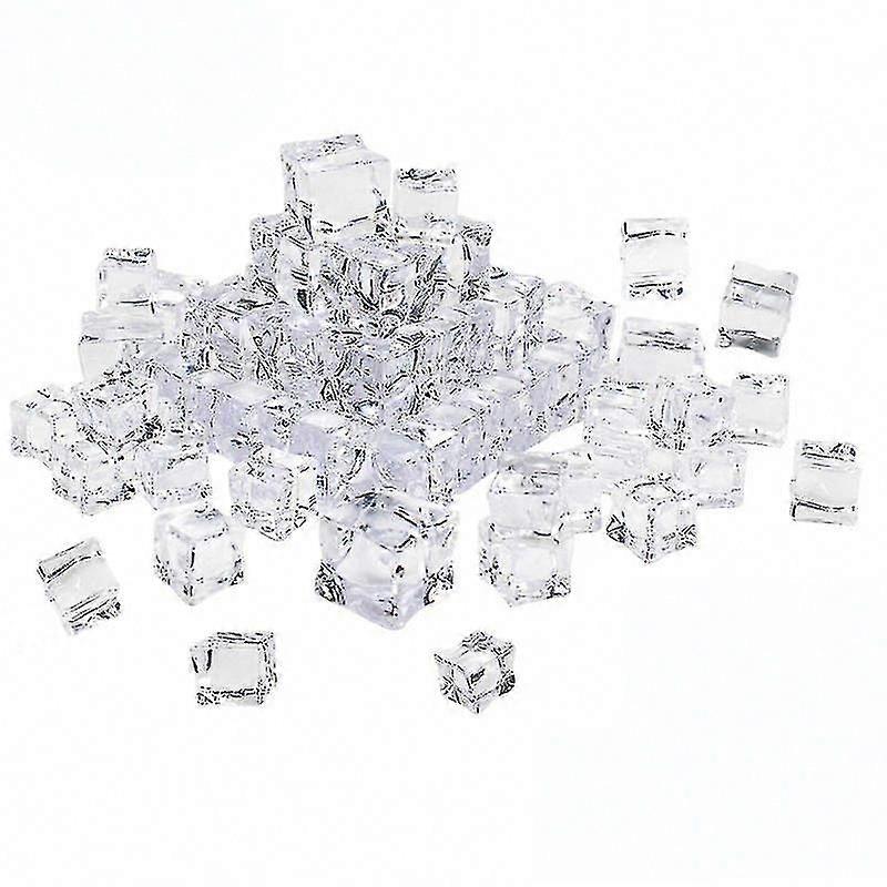 50pcs Clear Reusable Artificial Ice Cubes for Home Decoration, Fake Ice Cubes in Cube Shape