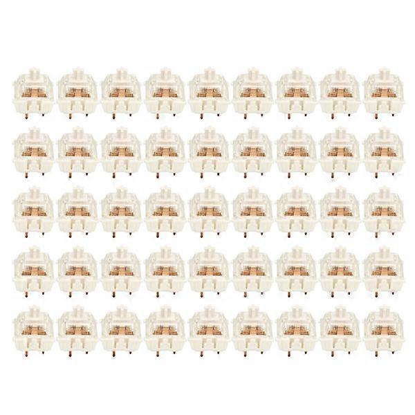 45 pcs Mechanical Keyboard Switches Waterproof Backlight Silent Linear Mechanical Key Switch Set for DIY White, Dual Spring