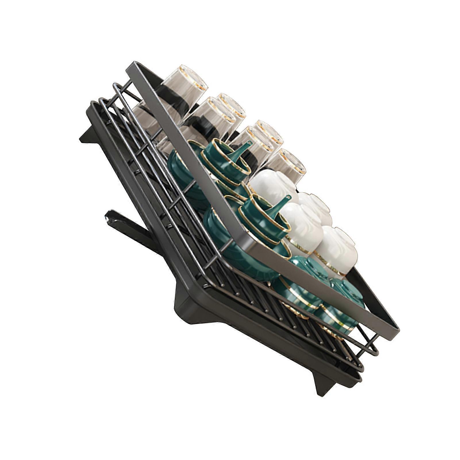 Carbon Steel Single Layer Kitchen Dish Drying Rack Durable Holder