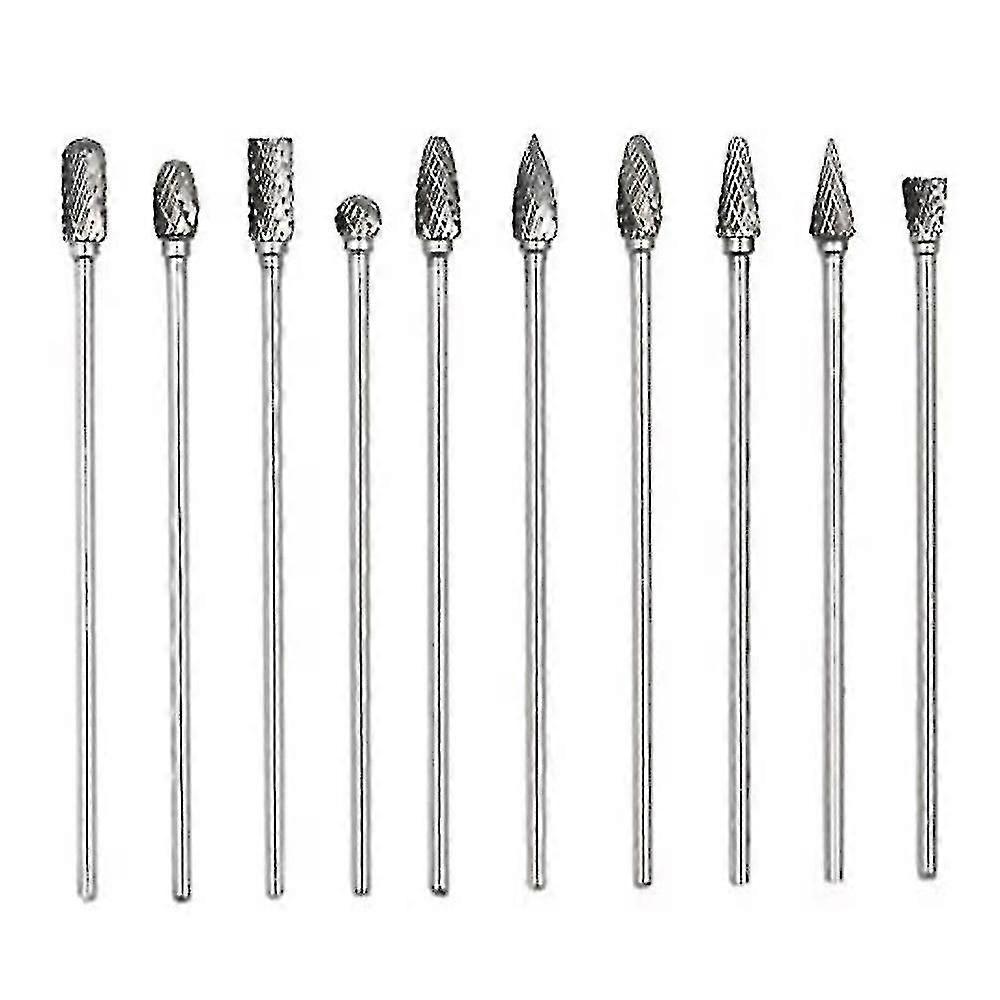 Conjunto de Rebarbas Rotativas de Tungstênio Sólido de Corte Duplo de 4 Polegadas de 4 Polegadas, Broca de Torção de Haste de 1/8 de Polegada