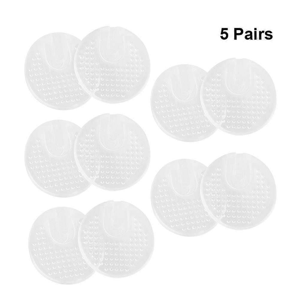 Gel Insoles for Shoes Forefoot Cushion Pad Transparent Gel Material 5 Pairs 0.2 Inch Thick