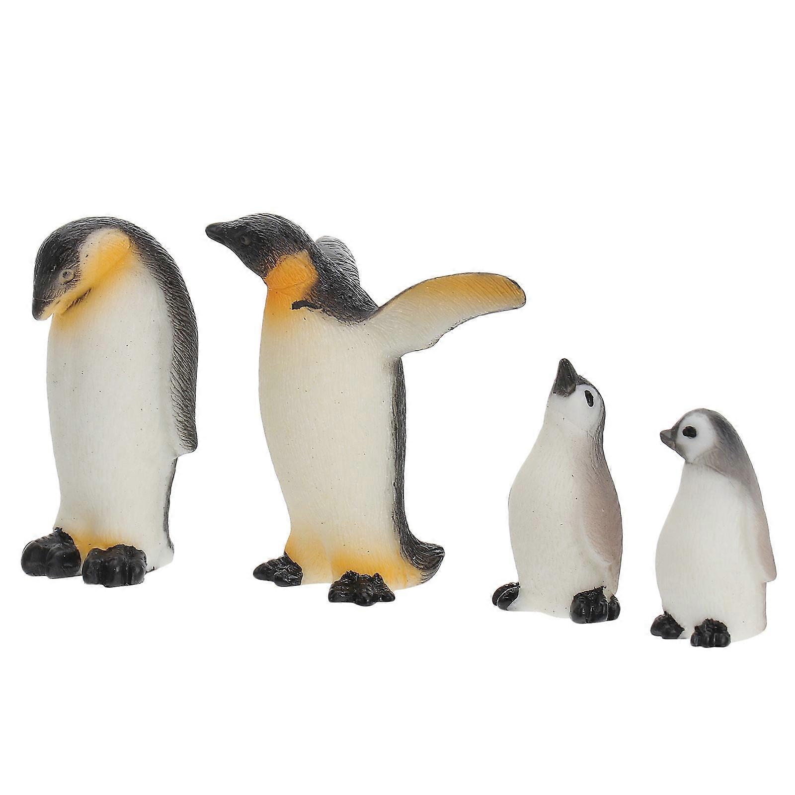 Resin Penguin Model Creative Figure Decor for Home Office 4Pcs Set