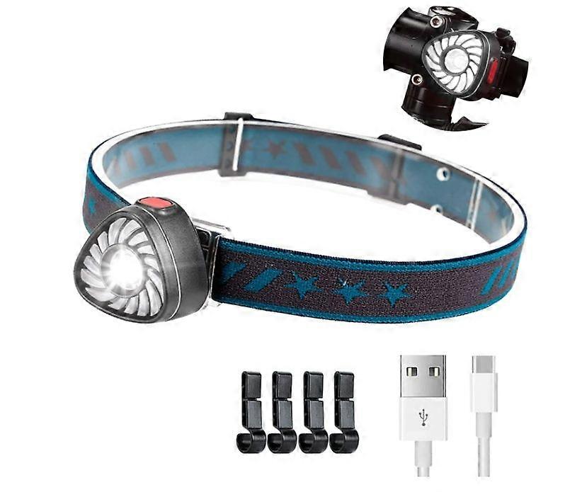 LED Rechargeable Headlamp for Adults and Kids, 1oz Lightweight Head Lamp with Red Light and 7 Modes, Bike Taillight(Black)