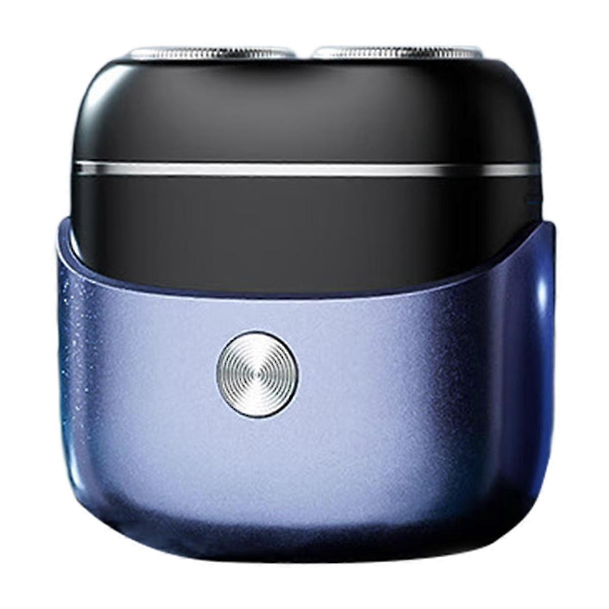 Portable Mini Electric Shaver for Men with Rotating Pocket Size Beard and Magnetic Shaver Head (Violet)