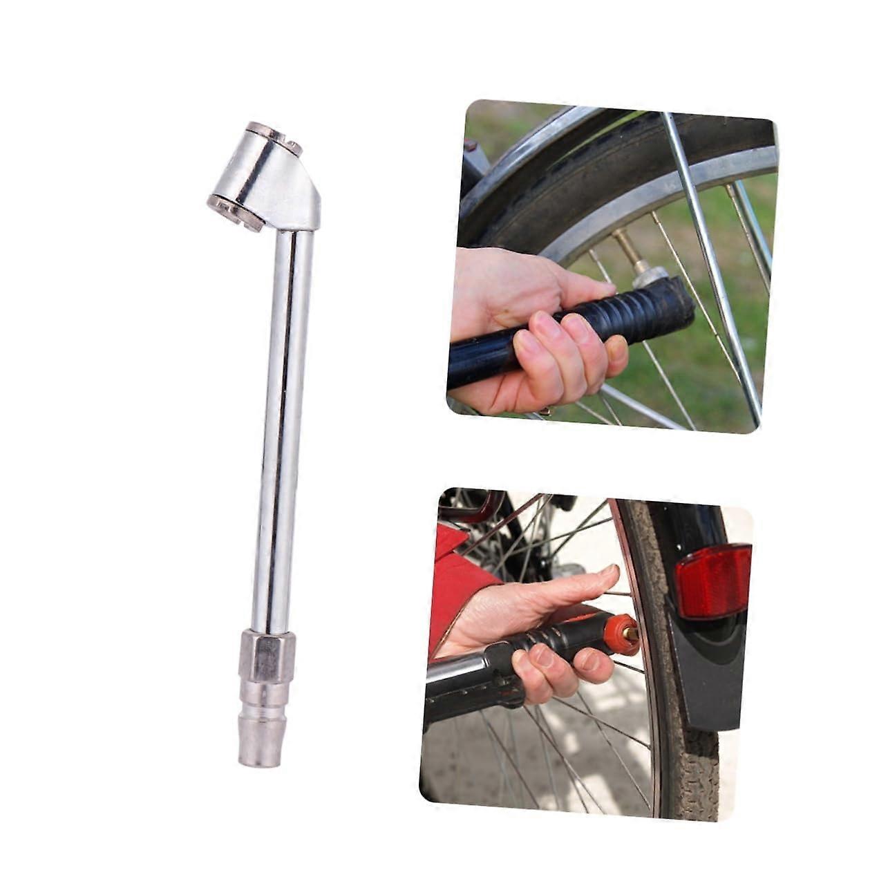 Multifunctional Tire Inflator Nozzle Metal Extension Adapter Car Motorbike Bicycle Air Pump Easy to Use Durable Connector