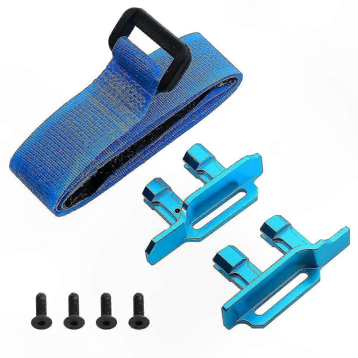 Blue Metal Battery Holder with Strap for 1/10 Small X Models