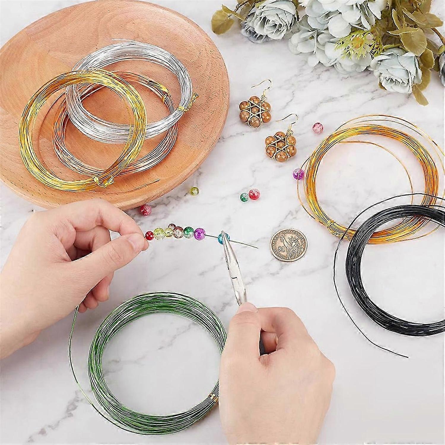 196Ft 6 Colors Flat Aluminum Wire, 0.5x1mm Colored Wire