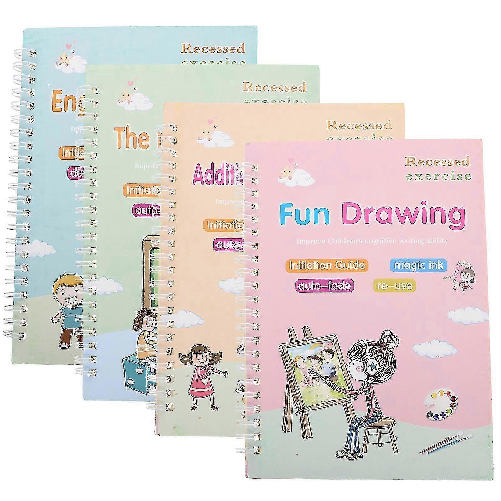 4Pcs English Practice Books Writing Training Copybooks English Practice Book