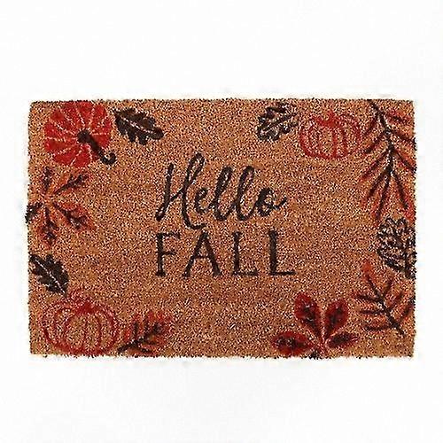 Fall-Themed Entryway Mat with Pumpkin and Leaf Pattern for Home Decor