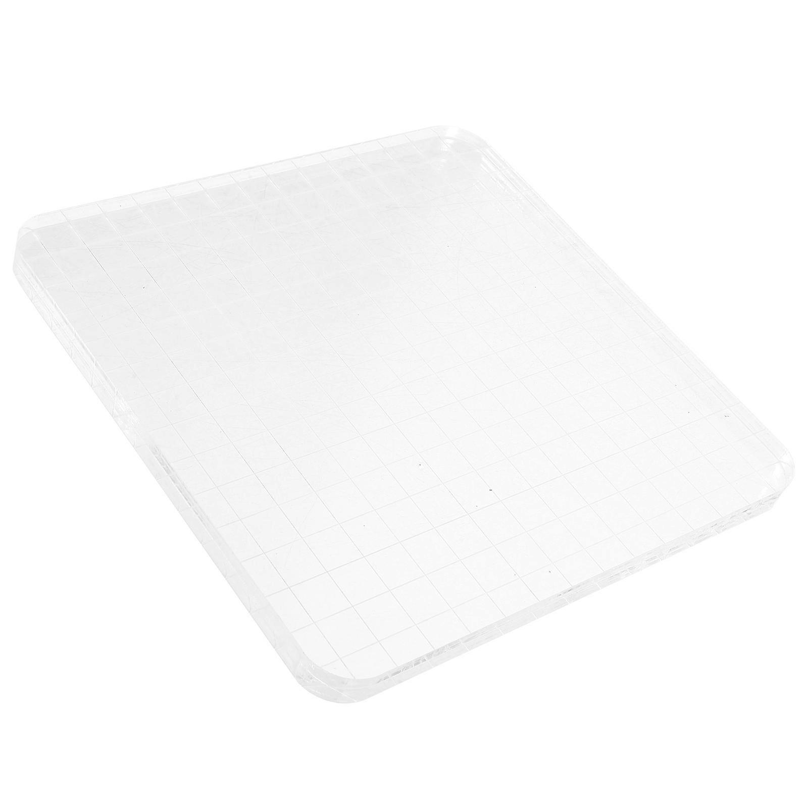 Transparent Acrylic Stamp Block for Stamp Use Clear Stamping Tool 3Pcs