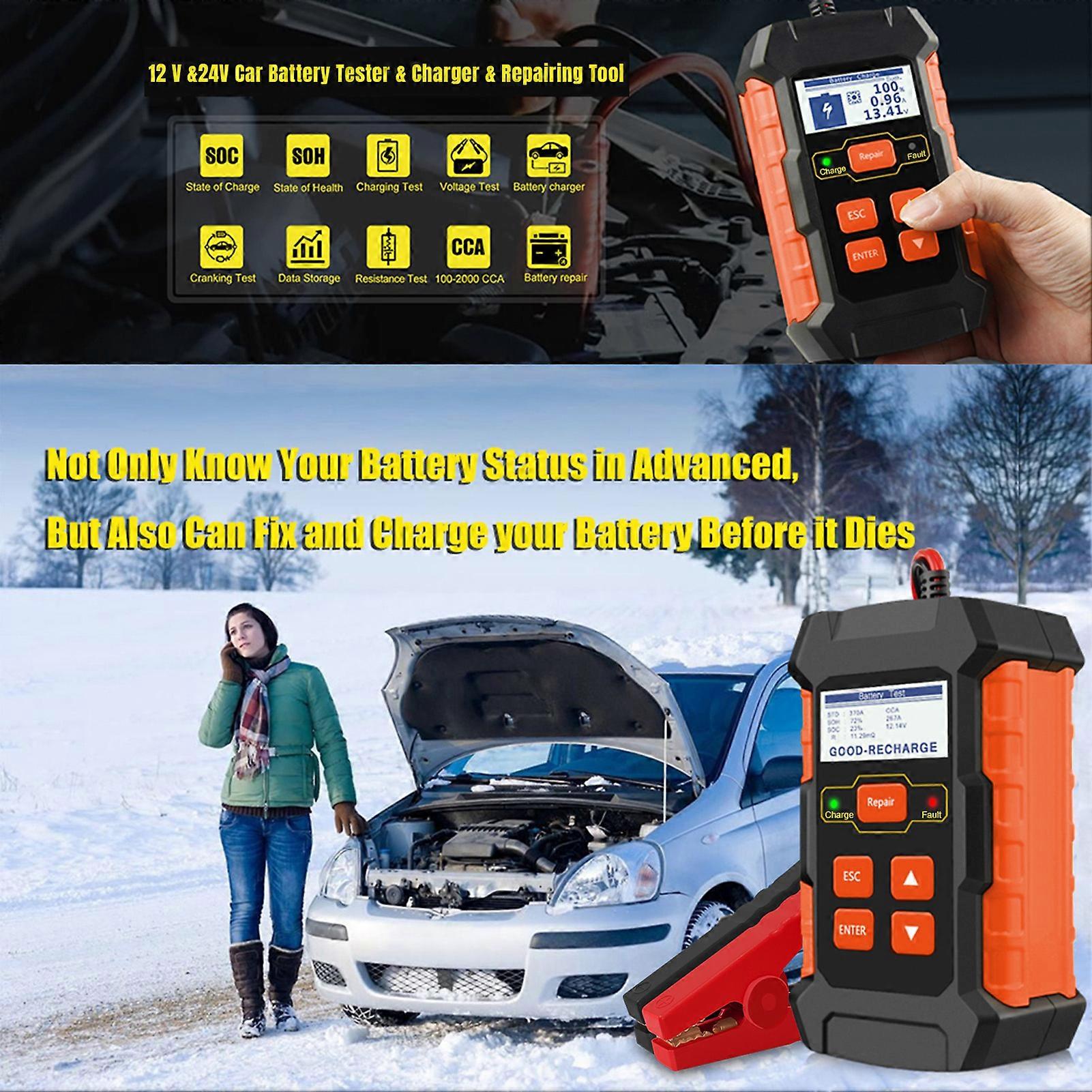Car battery charger for KW520 - 3-in-1 tester & diagnostic tool