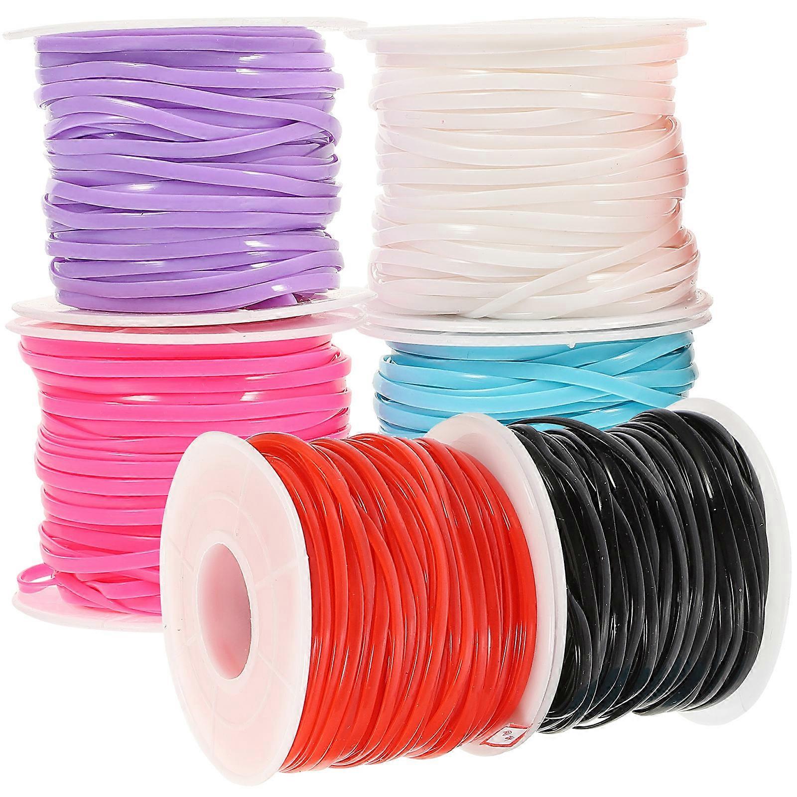 Lanyard String Plastic Flat Ropes Diy Projects Supplies Assorted Color Pvc Wear-Resistant 1 Set