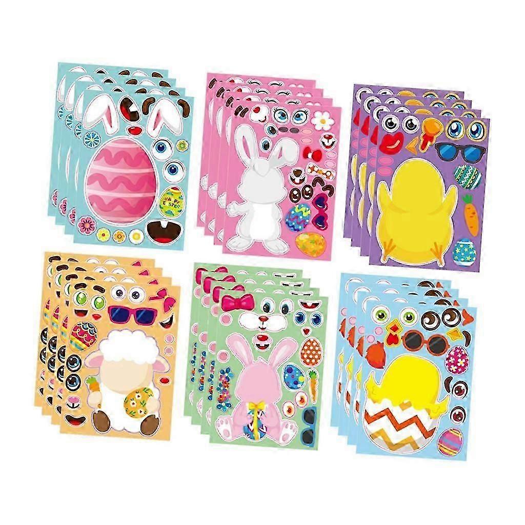 24 Pieces Make A Face Stickers Decals for Education Activities Holiday Cards
