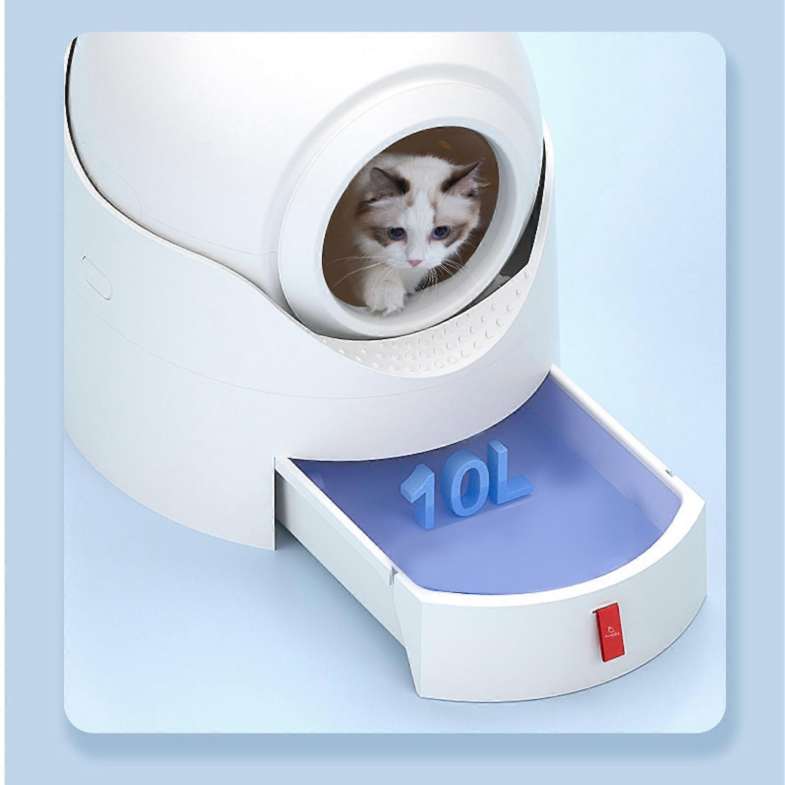 Semi Automatic Cat Toilet Box White, Extra Large, Odor Resistant