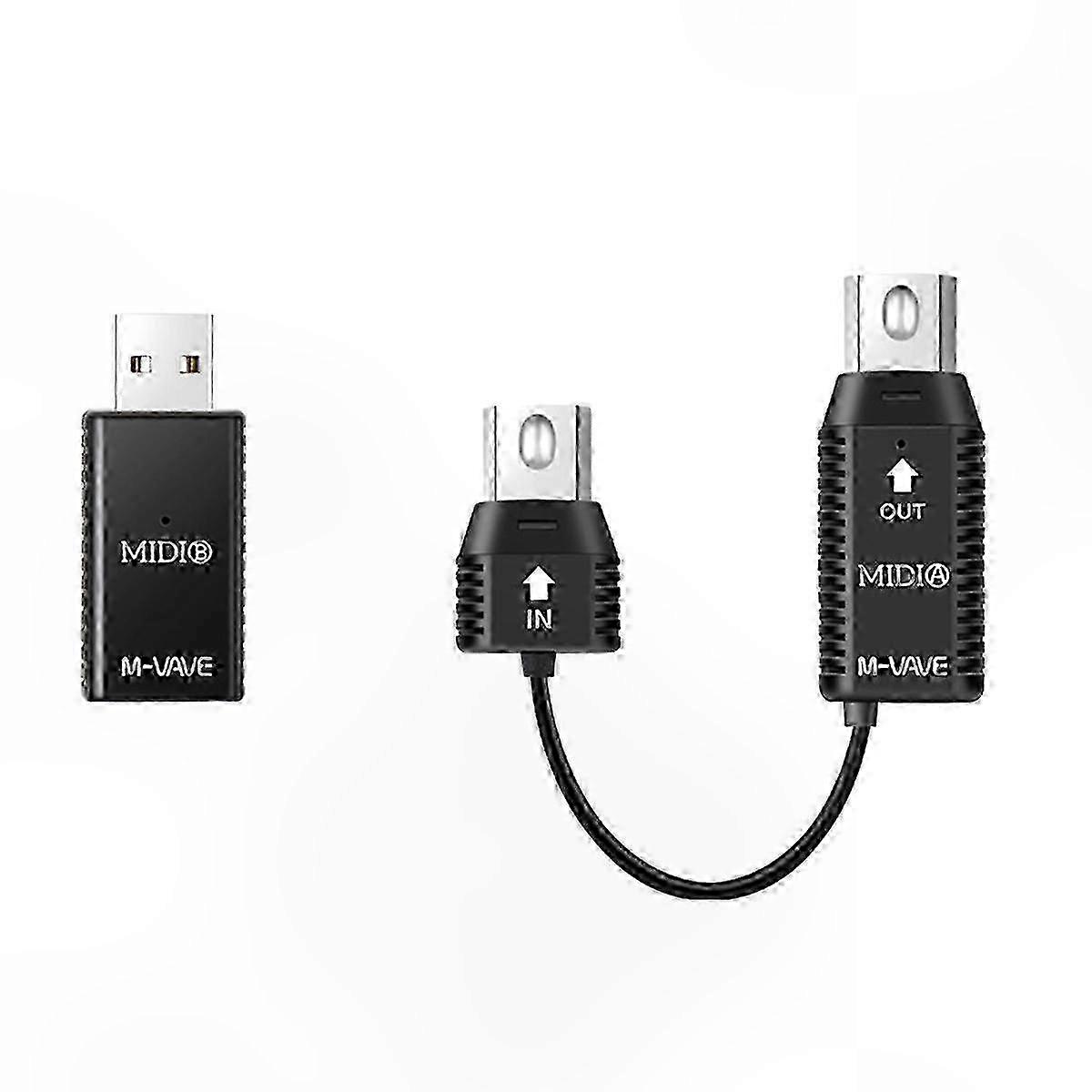 Mini Wireless MIDI Transmission Adapter System, Plug and Play Support, Black Color SZRH A-D Model