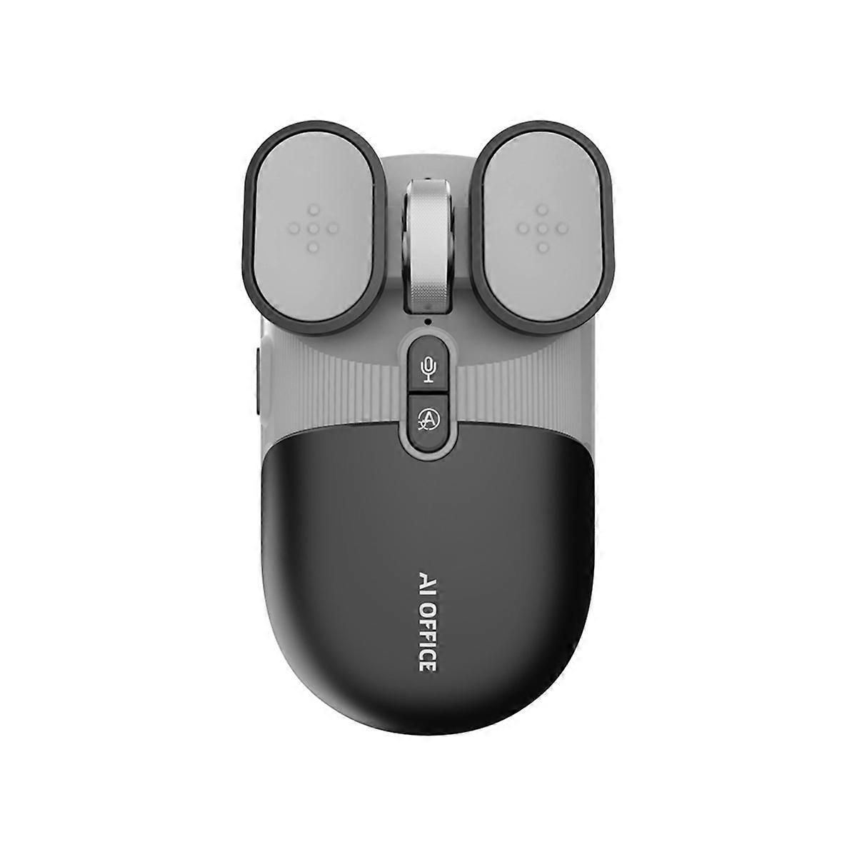 USB Rechargeable AI Wireless Mouse Silent 2.4G/Bluetooth Mouse AI Voice Control for Computer/Office Dark Gray