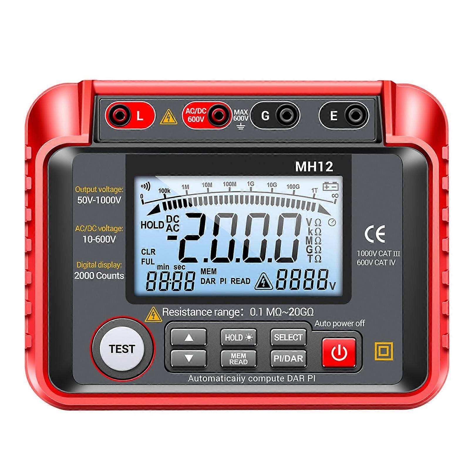 Insulation Resistance Tester High Accuracy Digital Insulation Resistance Meter Voltage Meter