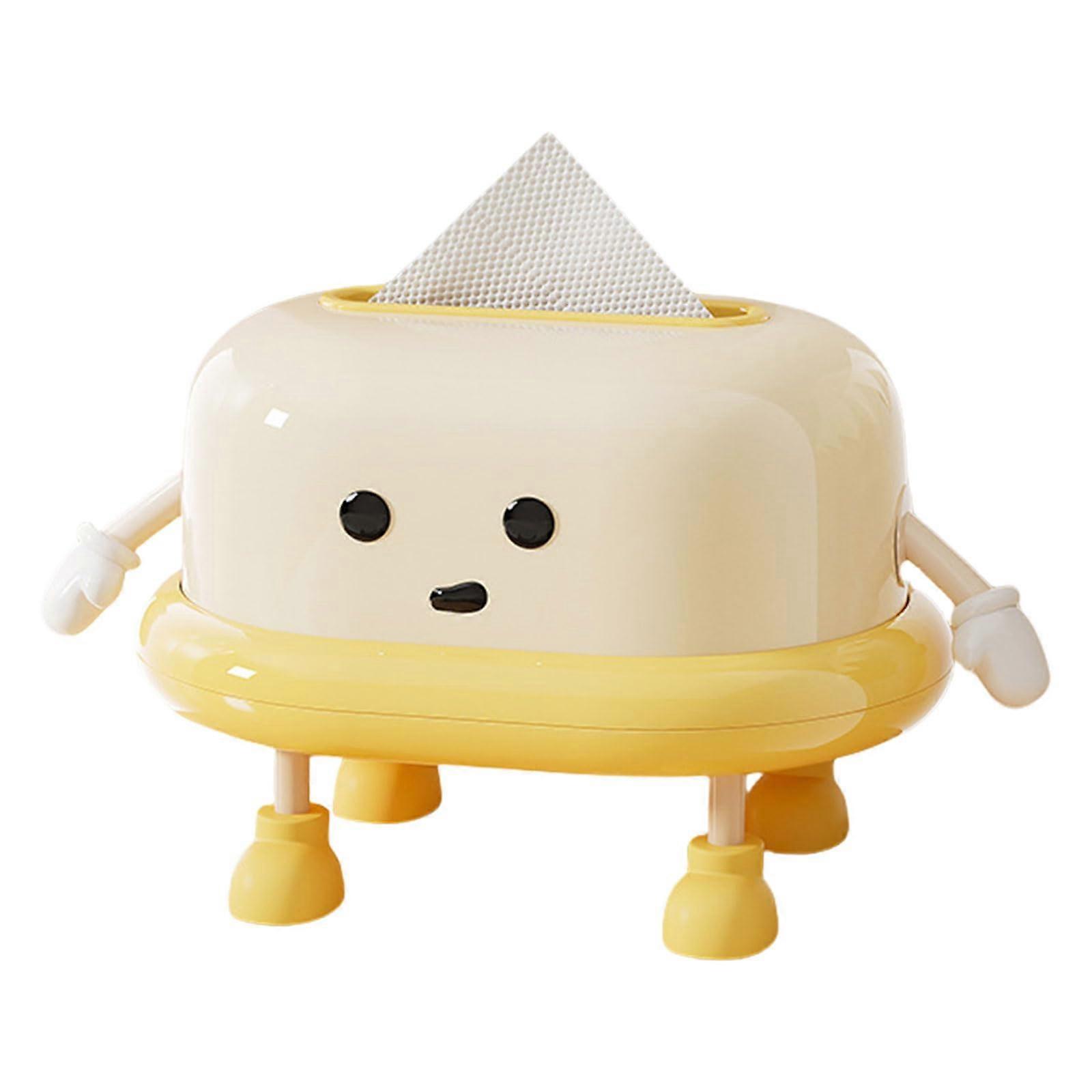 Waterproof Tissue Case Model A With Spring Tissues Dispenser Box Paper Towel Holder Yellow