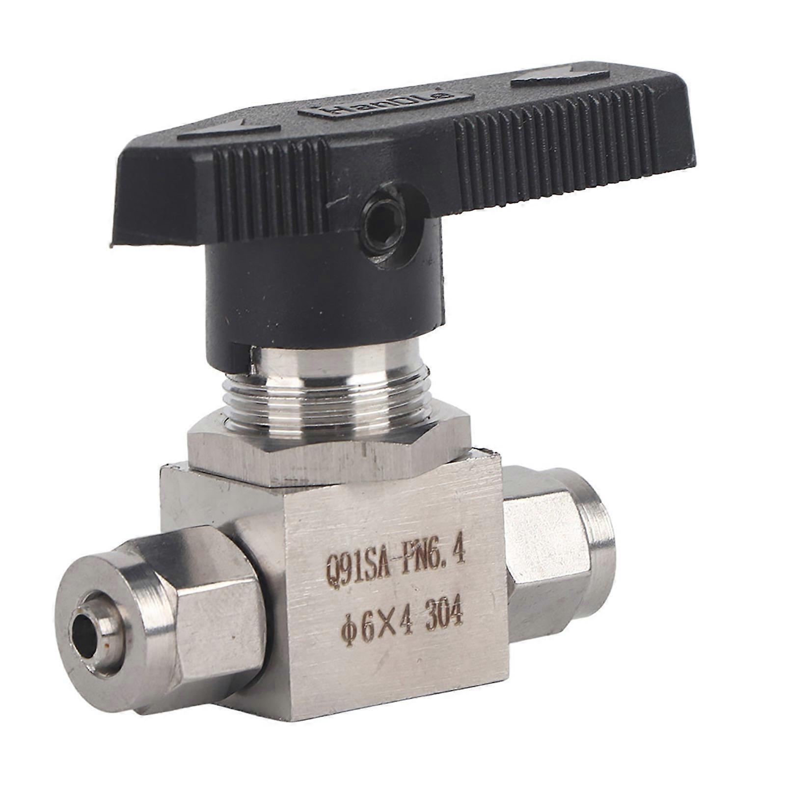Robinet à boisseau sphérique droit en acier inoxydable 304 à rotation rapide pour conduite d'eau et d'air (6 x 4 mm)
