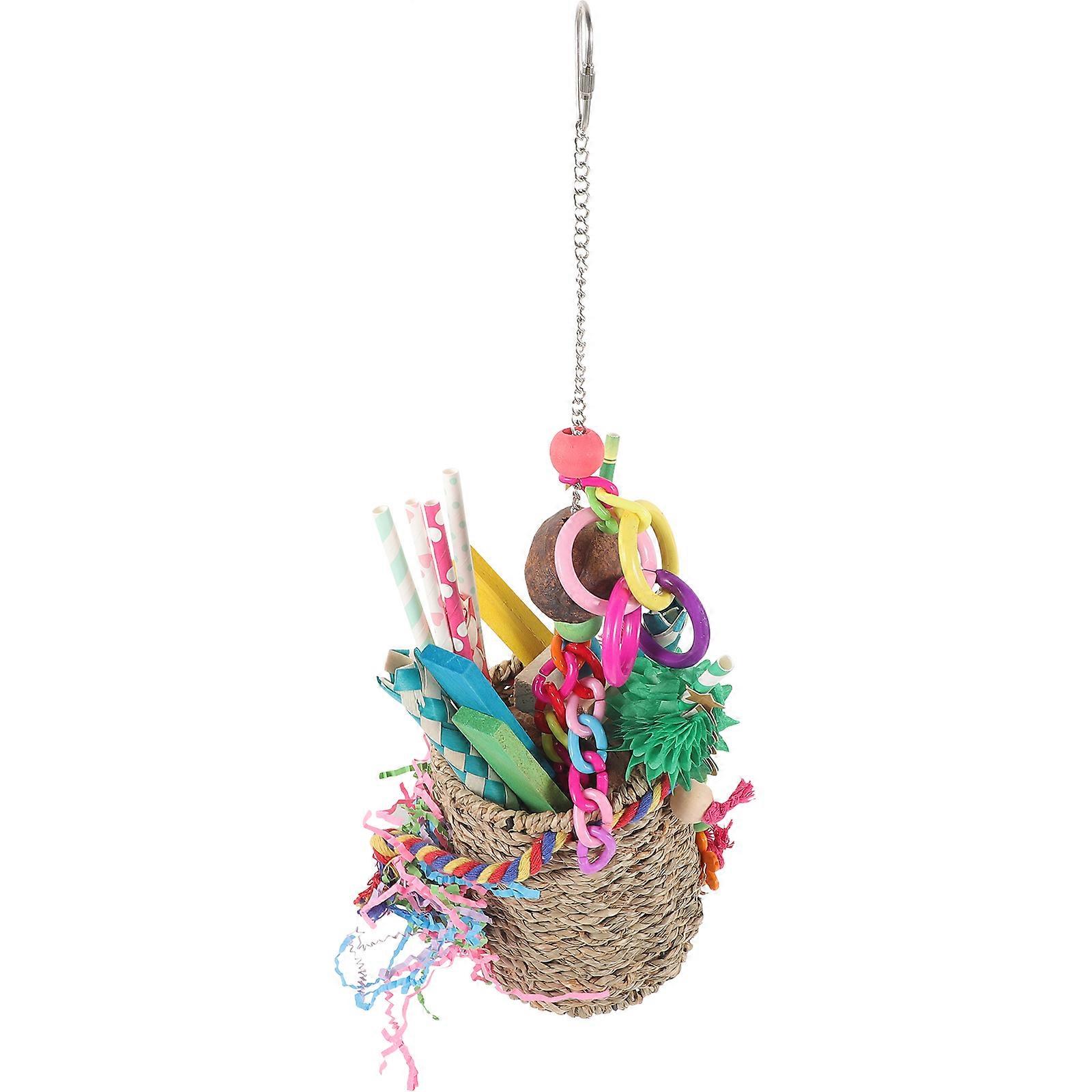 Parrot Chewing Toy Bird Hanging Chew Toy for Cage Use 2Pcs Set