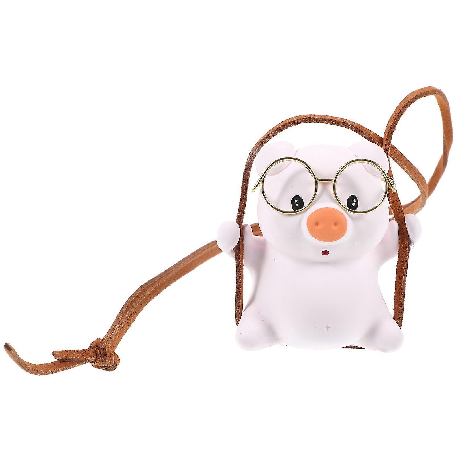 Pig Car Hanging Pendant for Rearview Mirror Decoration 4Pcs