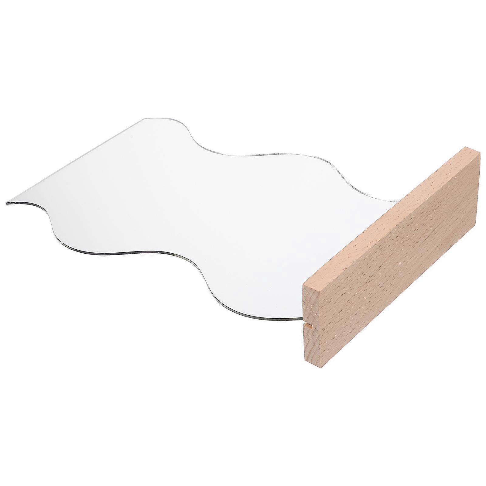 Wooden Base Acrylic Makeup Mirror for Dorm Desktop Use 2Pcs