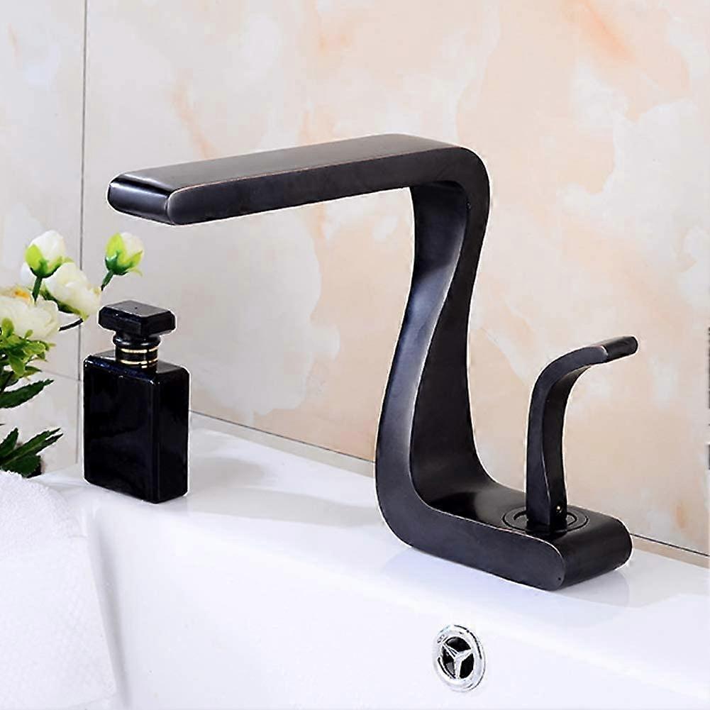 Faucets Basin Mixer Taps With Swivel Spout Solid Brass Black Bathroom Sink Taps
