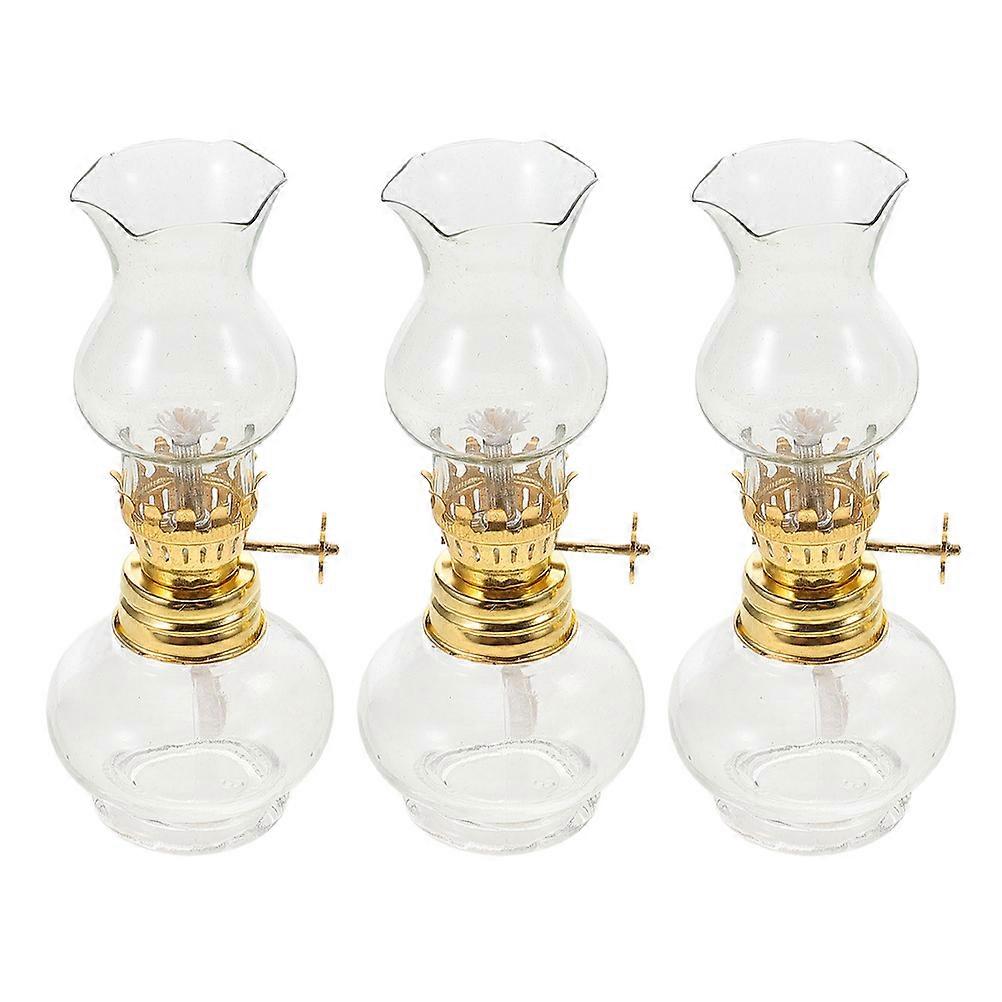 Rustic Oil Lamp Kerosene Lantern Indoor Use Home Decoration Ambient Lighting Transparent 15Pcs