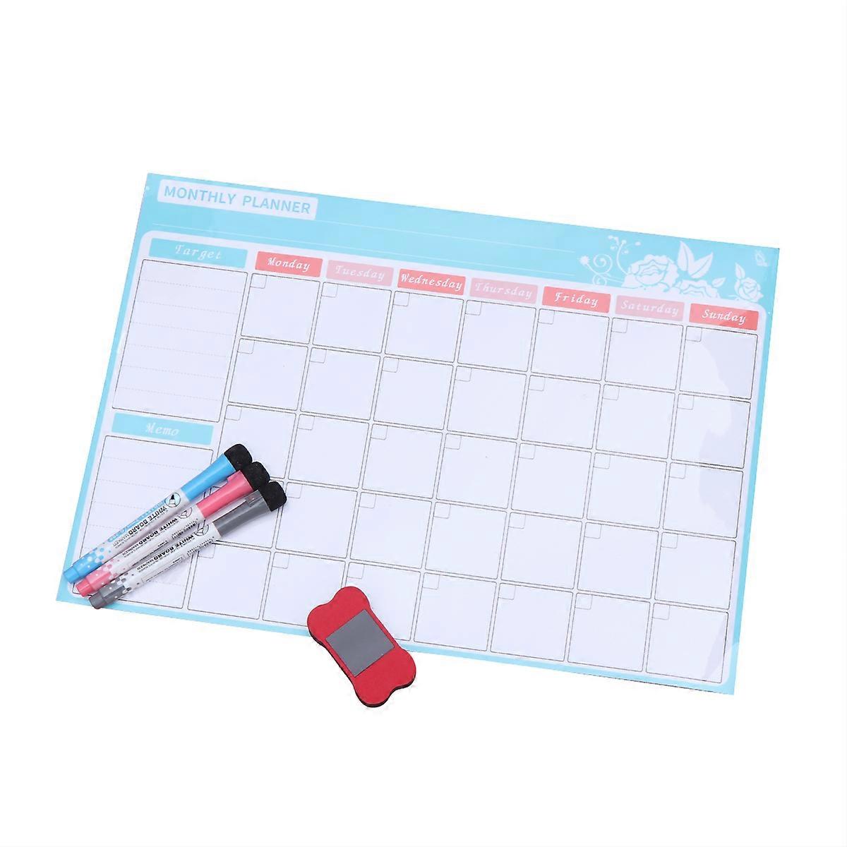 Magnetic Fridge Whiteboard for Writing on 2Sets Pet Flexible Monthly Plan Boards