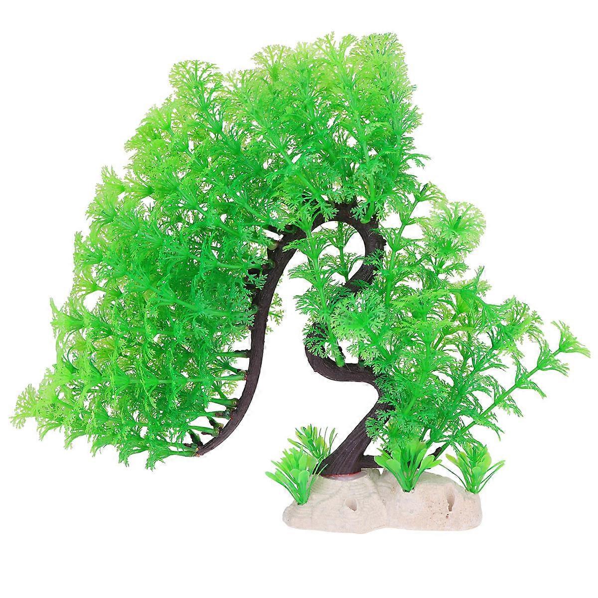 Tree for Aquariums Artificial Plant for Decoration 2Pcs Green
