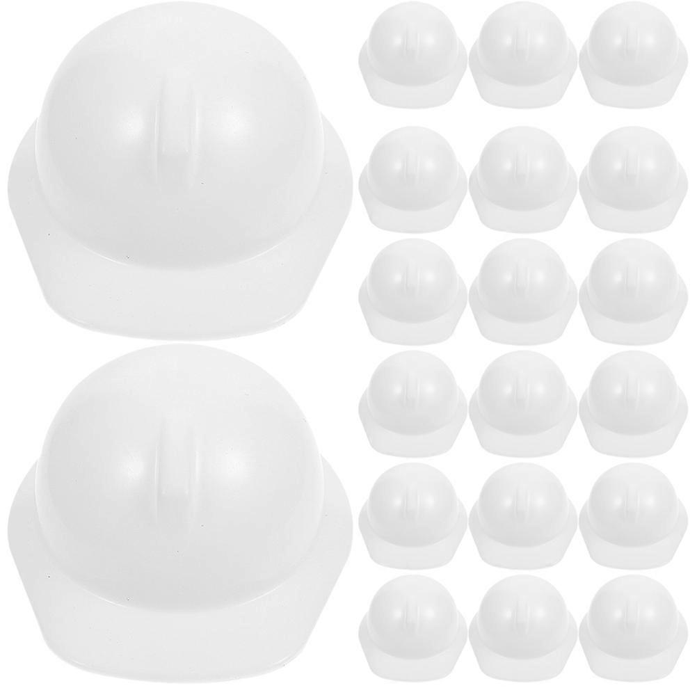 Dolls Hard Hat Mini Construction for Play 60Pcs White ABS Material