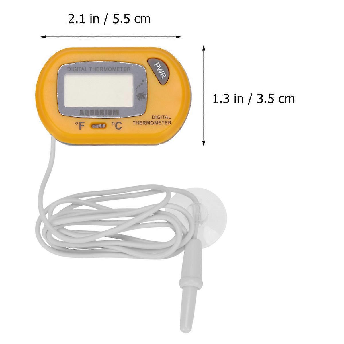 Waterproof Mini 3Pcs Rectangular Compact Style For Reptile Pets Accurate Temperature Measurement Yellow
