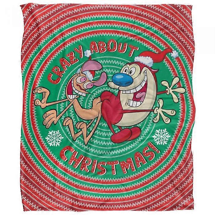 Ren & Stimpy Crazy About Christmas Silky Supersoft Blanket