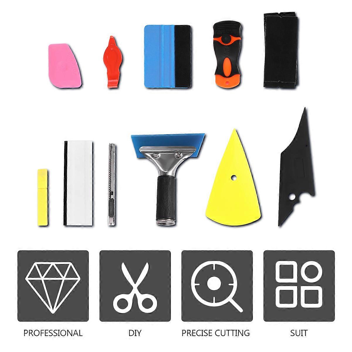 Vehicle Sticker Installation Kit For Professional Use And Daily Use 11 Pieces Assorted Color Designed For Film Application
