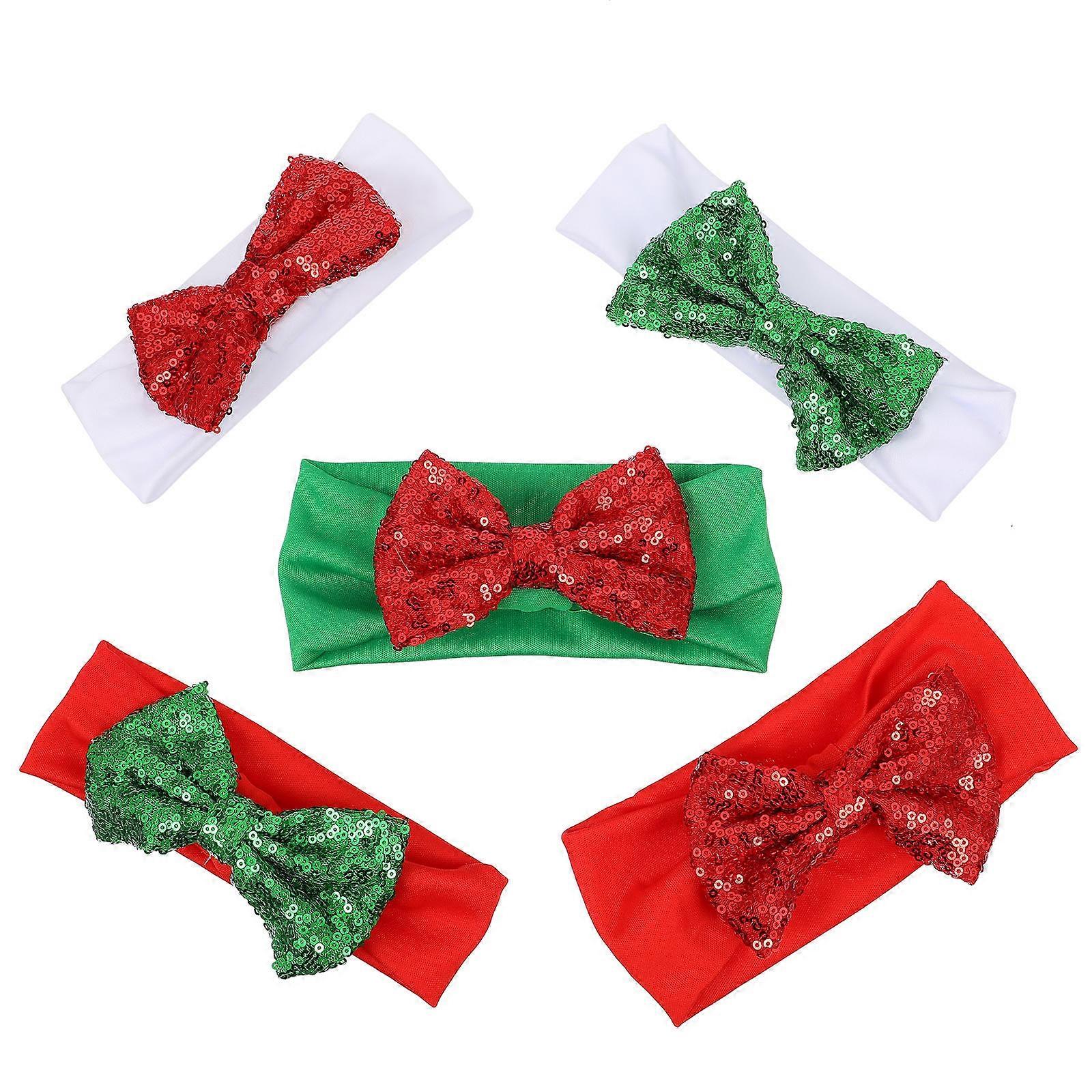 Christmas Baby Headband Bow for Decoration 10Pcs Assorted Color Head Wraps