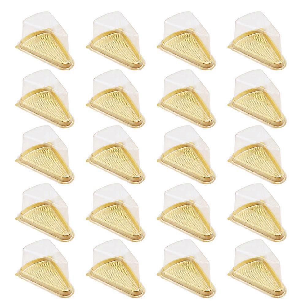 Triangular Plastic Cake Boxes Mousse Packaging Boxes for Storage 50Pcs