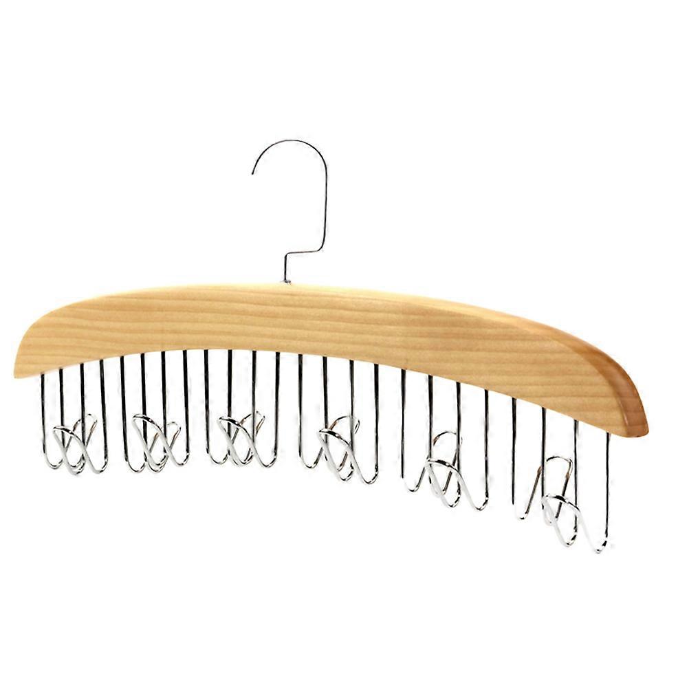 Scarf Hanger Solid Wood Clothes Rack for Ties Storage 2Pcs with 12 Hooks