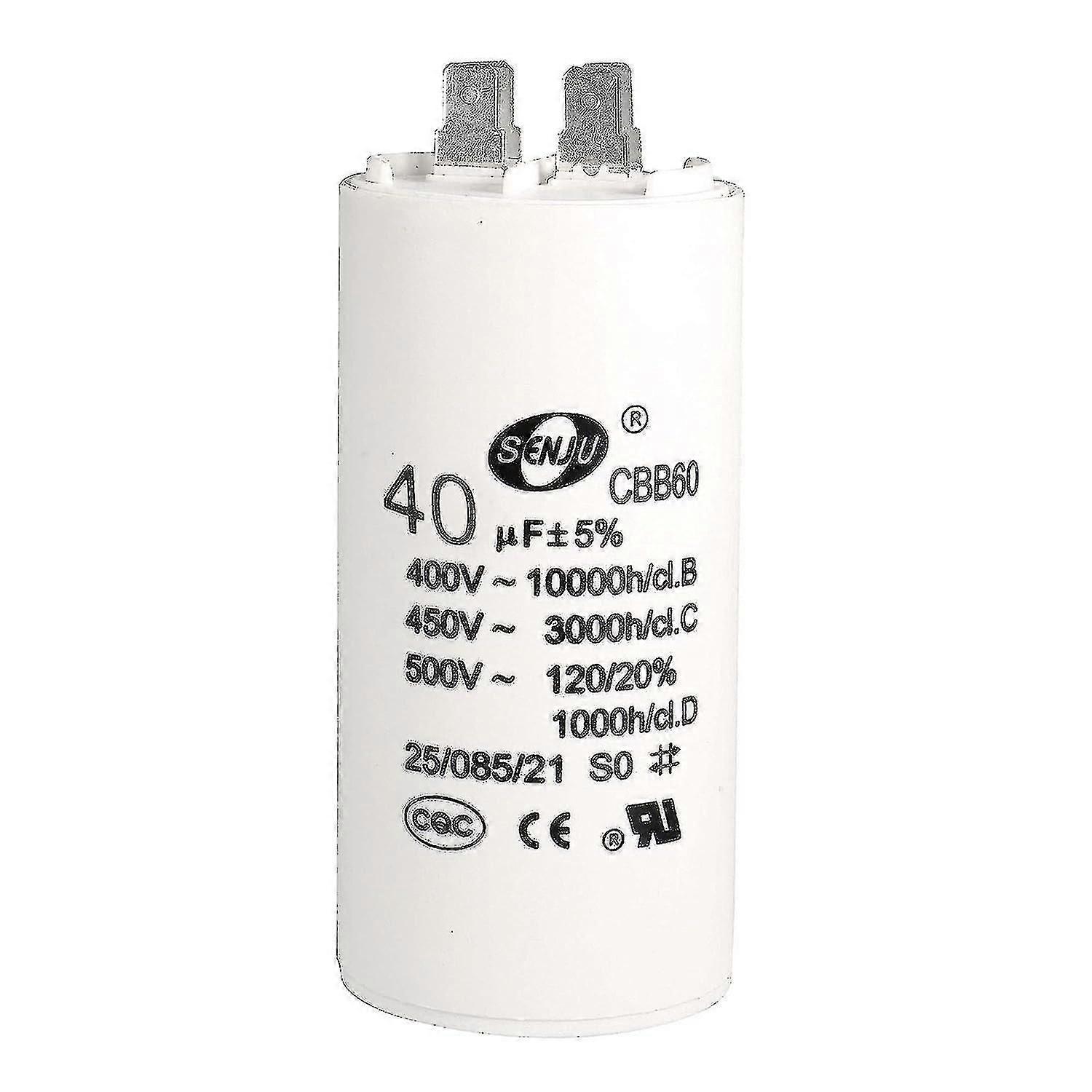 Capacitor 40uf 450v AC for air compressor water pump dual plug