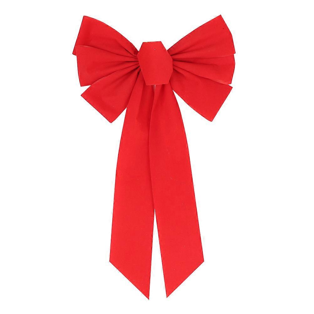 Red Christmas Tree Bow Flannel Bowknot for Decoration 8Pcs