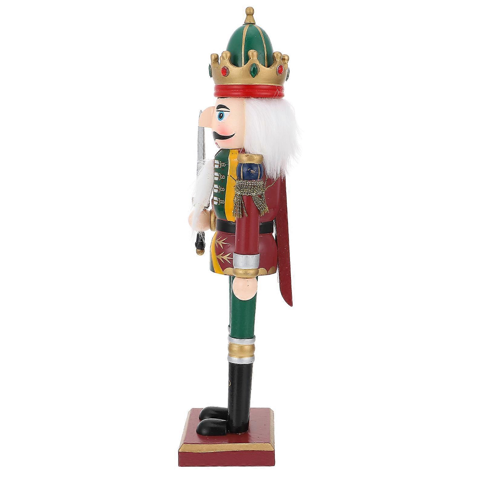 Wooden Nutcracker Puppet Decoration Walnut Doll Craft for Decorating 2Pcs