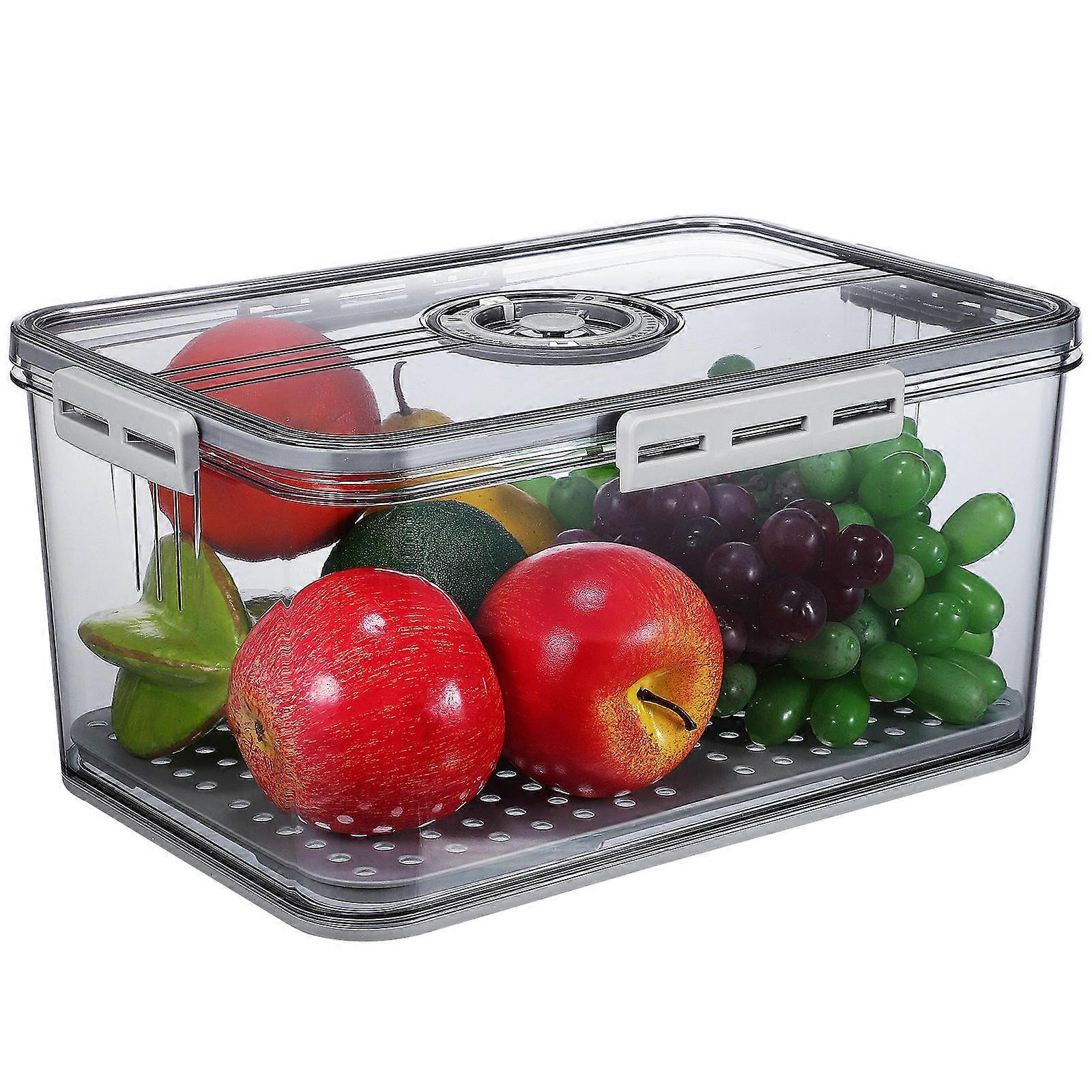 Time Recording Freshness Preservation Food Fresh Container For Storage Of Breads And Fruits 1Set Rectangular